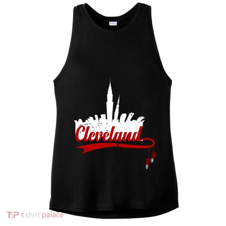Cleveland City Baseball Fan Ladies PosiCharge Tri-Blend Wicking Tank