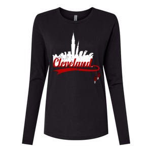 Cleveland City Baseball Fan Womens Cotton Relaxed Long Sleeve T-Shirt