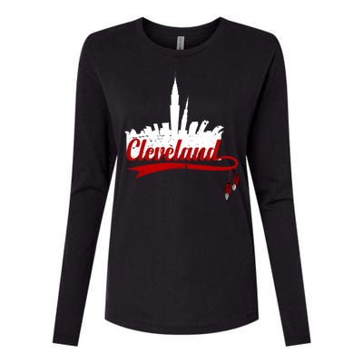 Cleveland City Baseball Fan Womens Cotton Relaxed Long Sleeve T-Shirt