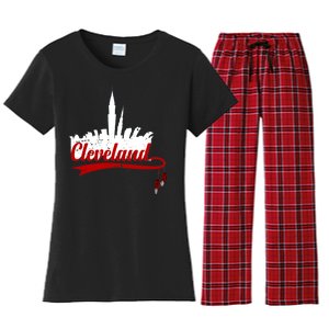 Cleveland City Baseball Fan Women's Flannel Pajama Set