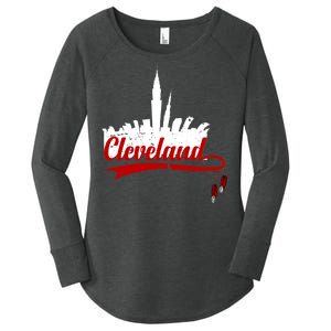 Cleveland City Baseball Fan Women's Perfect Tri Tunic Long Sleeve Shirt