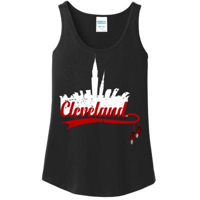 Cleveland City Baseball Fan Ladies Essential Tank