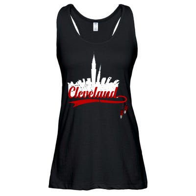 Cleveland City Baseball Fan Ladies Essential Flowy Tank