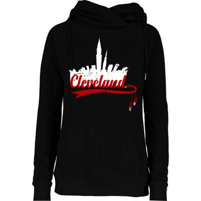 Cleveland City Baseball Fan Womens Funnel Neck Pullover Hood