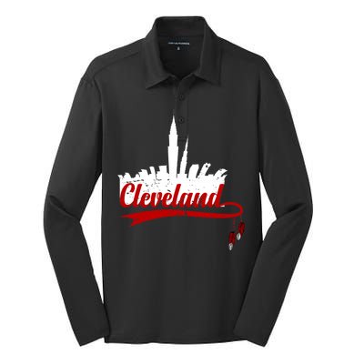 Cleveland City Baseball Fan Silk Touch Performance Long Sleeve Polo