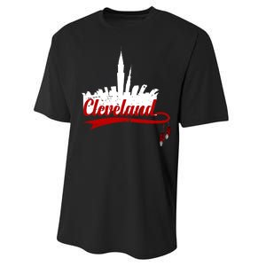 Cleveland City Baseball Fan Performance Sprint T-Shirt