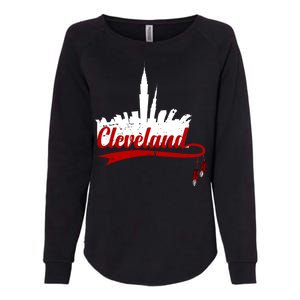 Cleveland City Baseball Fan Womens California Wash Sweatshirt