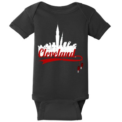 Cleveland City Baseball Fan Baby Bodysuit