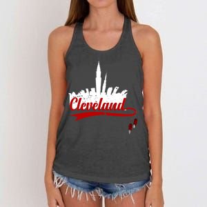 Cleveland City Baseball Fan Women's Knotted Racerback Tank