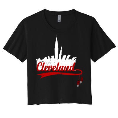 Cleveland City Baseball Fan Women's Crop Top Tee