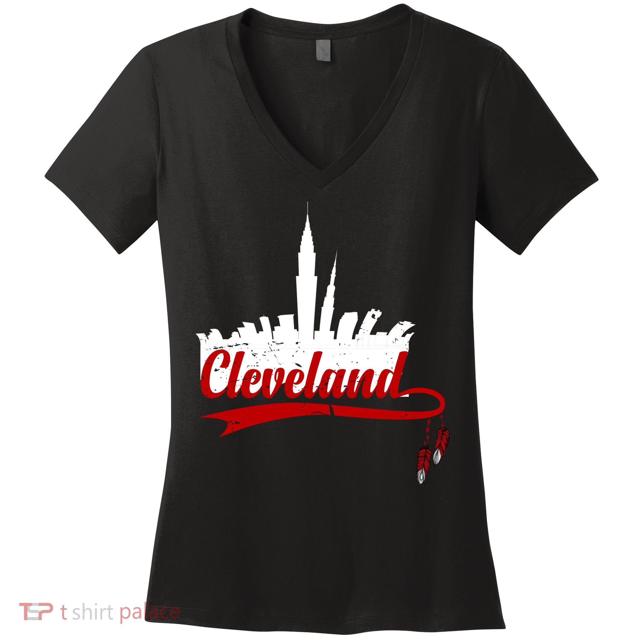 Cleveland City Baseball Fan Women's V-Neck T-Shirt
