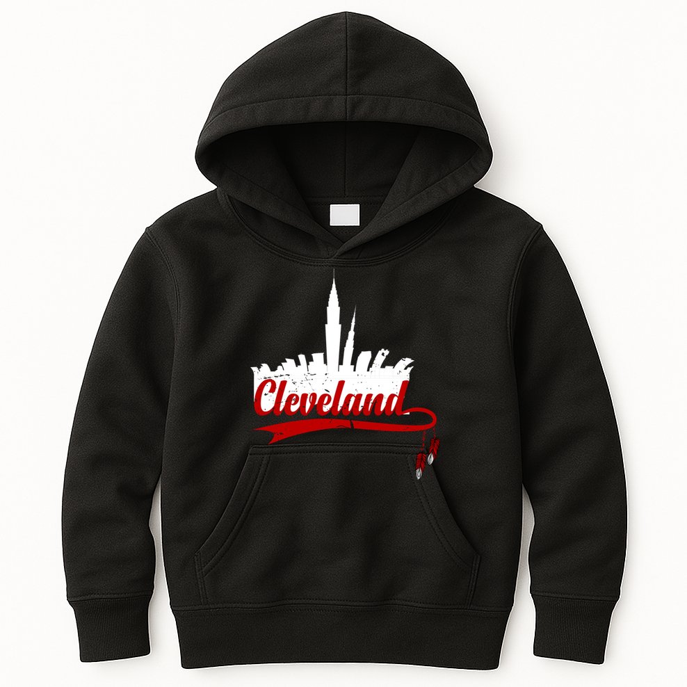 Cleveland City Baseball Fan Kids Hoodie