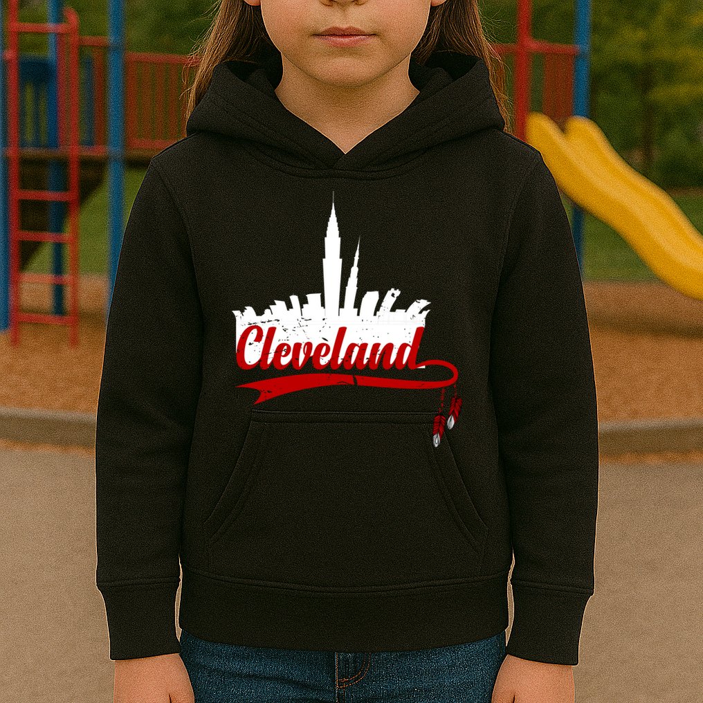 Cleveland City Baseball Fan Kids Hoodie
