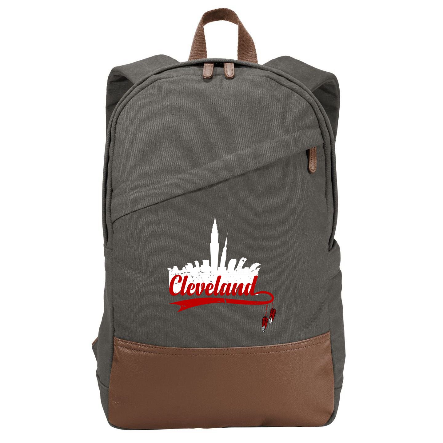Cleveland City Baseball Fan Cotton Canvas Backpack
