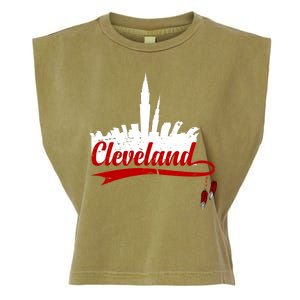 Cleveland City Baseball Fan Garment-Dyed Women's Muscle Tee