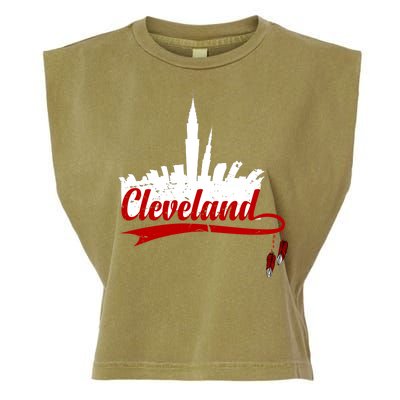 Cleveland City Baseball Fan Garment-Dyed Women's Muscle Tee