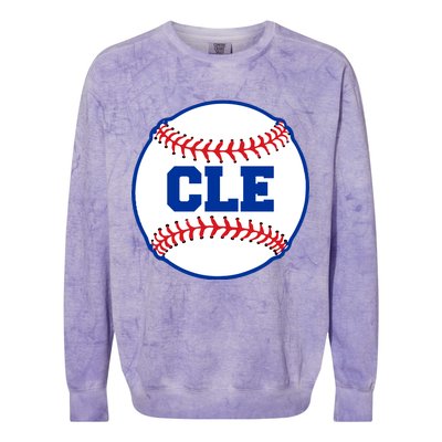 Cleveland CLE Baseball College Letters Colorblast Crewneck Sweatshirt