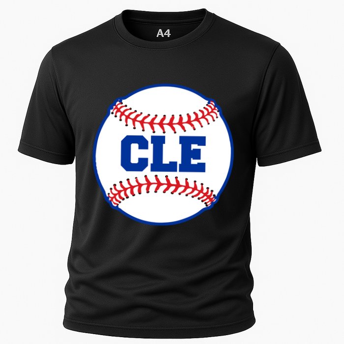 Cleveland CLE Baseball College Letters Cooling Performance Crew T-Shirt