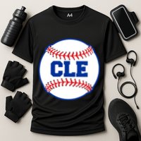 Cleveland CLE Baseball College Letters Cooling Performance Crew T-Shirt