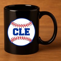 Cleveland CLE Baseball College Letters 11oz C Handle Ceramic Mug