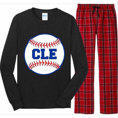 Cleveland CLE Baseball College Letters Long Sleeve Pajama Set