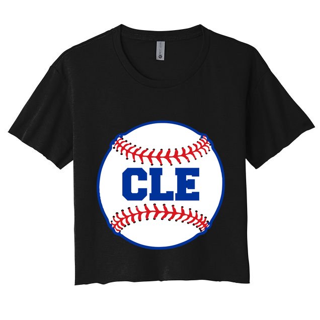 Cleveland CLE Baseball College Letters Crop Top