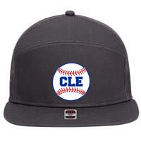 Cleveland CLE Baseball College Letters 7 Panel Mesh Trucker Snapback Hat