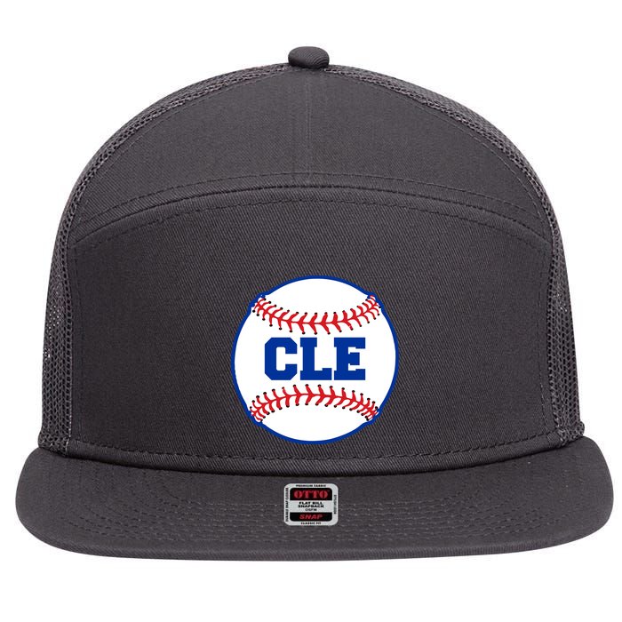 Cleveland CLE Baseball College Letters 7 Panel Mesh Trucker Snapback Hat