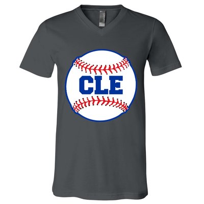 Cleveland CLE Baseball College Letters V-Neck T-Shirt