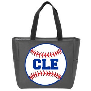 Cleveland CLE Baseball College Letters Zip Tote Bag