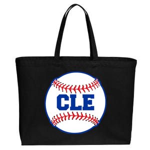 Cleveland CLE Baseball College Letters Cotton Canvas Jumbo Tote