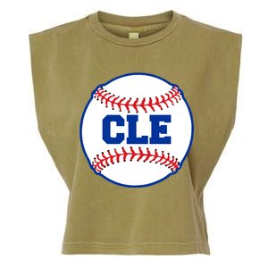 Cleveland CLE Baseball College Letters Garment-Dyed Women's Muscle Tee