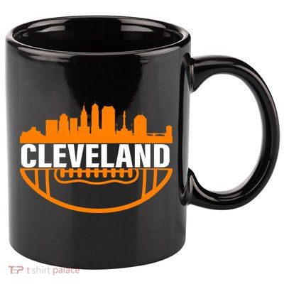 Cleveland Football Skyline City Logo 11oz C Handle Ceramic Mug