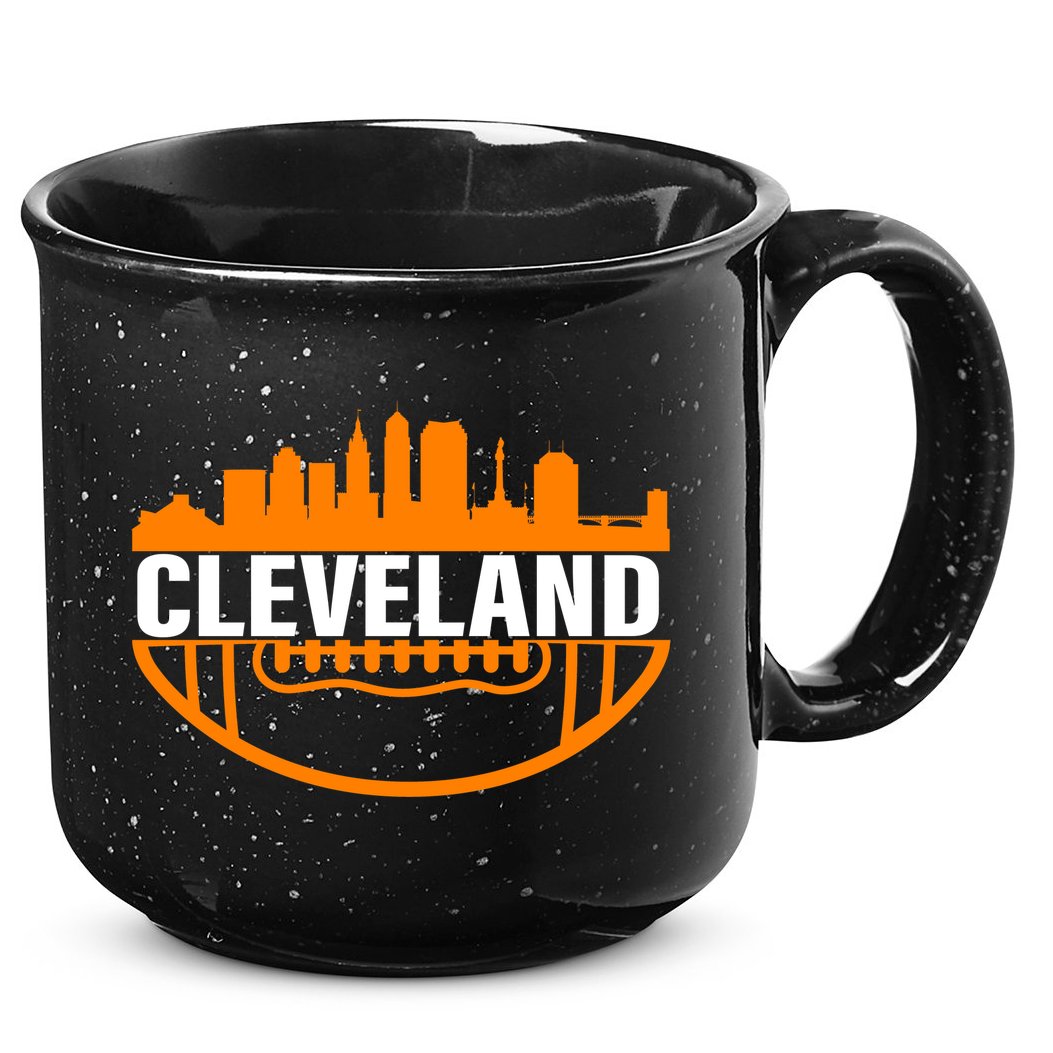 Cleveland Football Skyline City Logo 15oz Campfire Ceramic Mug