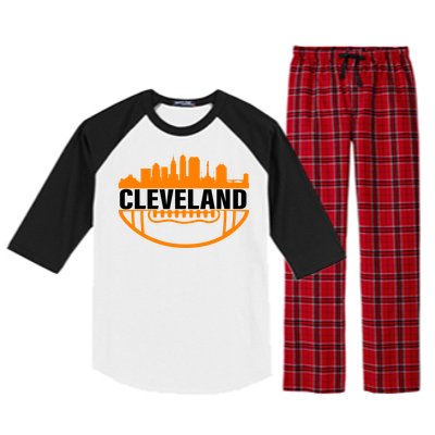 Cleveland Football Skyline City Logo Raglan Sleeve Pajama Set