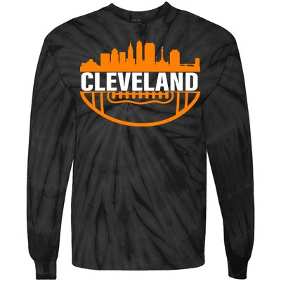 Cleveland Football Skyline City Logo Tie-Dye Long Sleeve Shirt