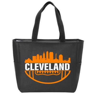 Cleveland Football Skyline City Logo Zip Tote Bag