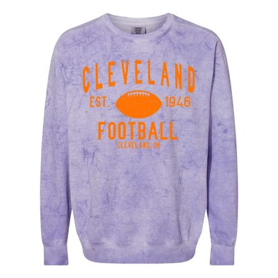 Cleveland OH Football Est. 1946 Colorblast Crewneck Sweatshirt