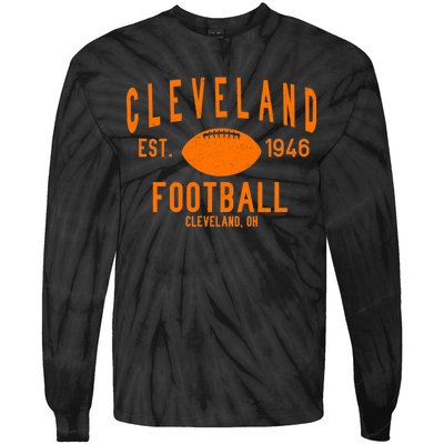 Cleveland OH Football Est. 1946 Tie-Dye Long Sleeve Shirt