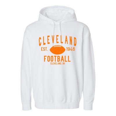 Cleveland OH Football Est. 1946 Garment-Dyed Fleece Hoodie