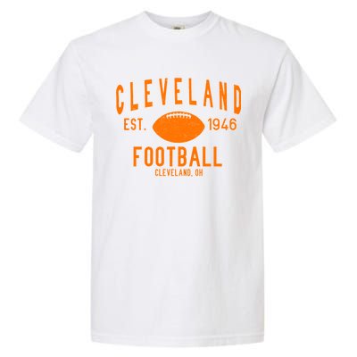 Cleveland OH Football Est. 1946 Garment-Dyed Heavyweight T-Shirt