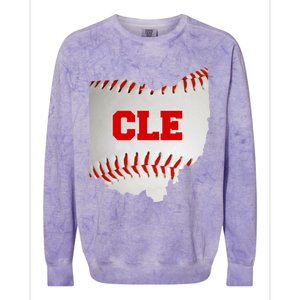 Cleveland, Ohio Baseball CLE Logo Colorblast Crewneck Sweatshirt