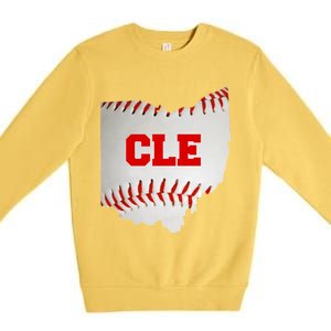 Cleveland, Ohio Baseball CLE Logo Premium Crewneck Sweatshirt