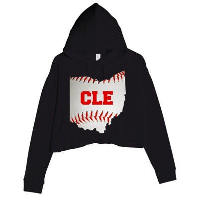 Cleveland, Ohio Baseball CLE Logo Crop Fleece Hoodie