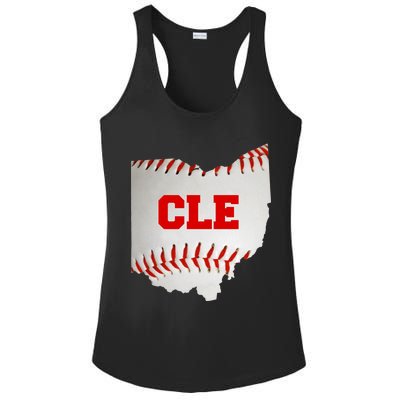 Cleveland, Ohio Baseball CLE Logo Ladies PosiCharge Competitor Racerback Tank