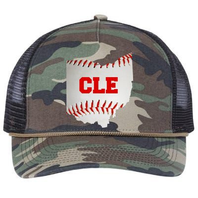 Cleveland, Ohio Baseball CLE Logo Retro Rope Trucker Hat Cap