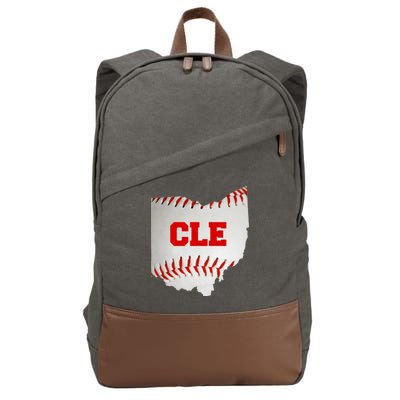 Cleveland, Ohio Baseball CLE Logo Cotton Canvas Backpack