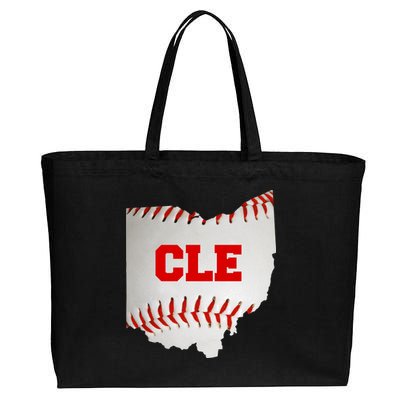 Cleveland, Ohio Baseball CLE Logo Cotton Canvas Jumbo Tote