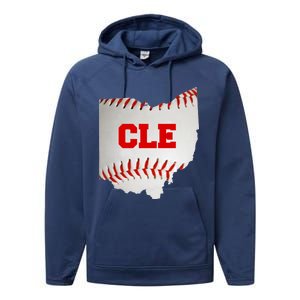 Cleveland, Ohio Baseball CLE Logo Performance Fleece Hoodie