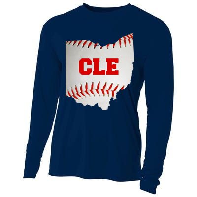 Cleveland, Ohio Baseball CLE Logo Cooling Performance Long Sleeve Crew